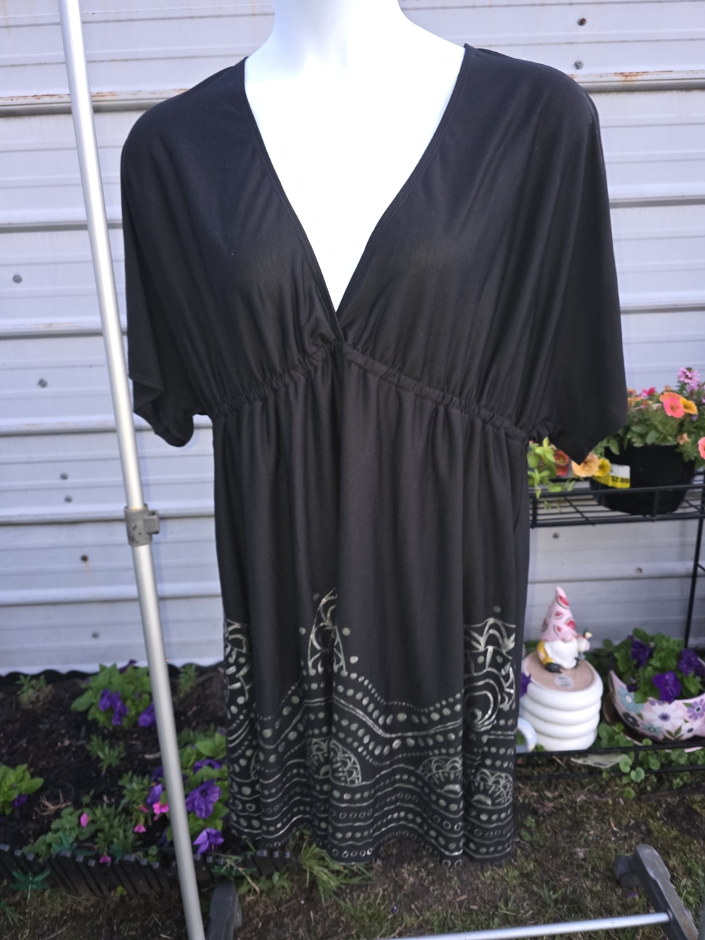 Plus Size 3x 22 24 Black V-Neck Swimsuit Cover Up Swim